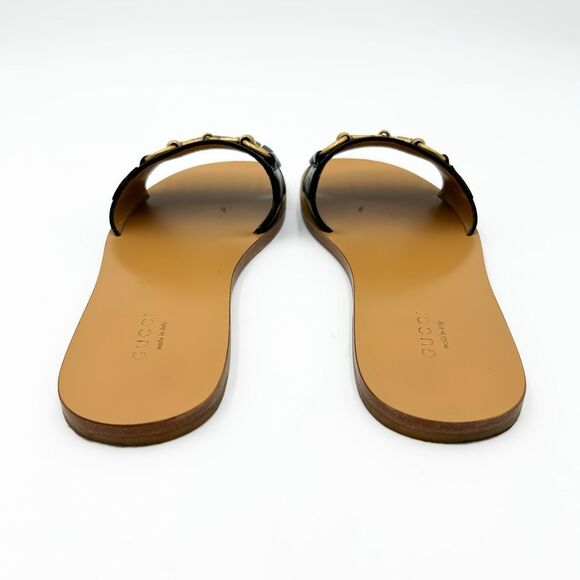 Gucci Varadero Fringe Sandals Horsebit Slides Black Size 37, 7 - Picture 5 of 15